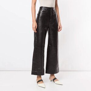 Proenza Schouler White Label Leather Culottes in Black, size 2